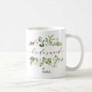 Greenery Bridesmaid Personalised-11 Coffee Mug