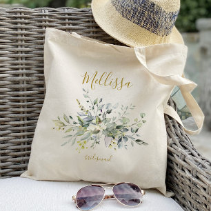 Greenery Bridesmaid Wedding Tote Bag