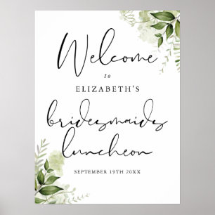 Greenery Bridesmaids Luncheon Welcome Sign