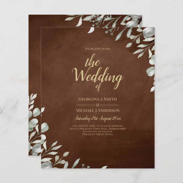 Greenery Brown Wedding Fall Winter (Front/Back)