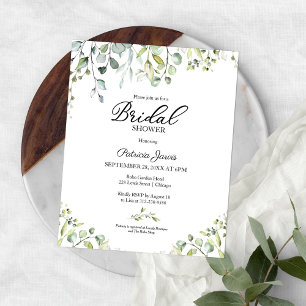 Greenery Budget Bridal Shower Invitations