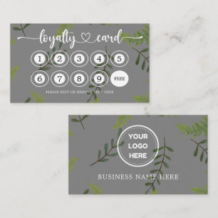 Greenery Business Logo Store Salon Coffee Shop  Loyalty Card