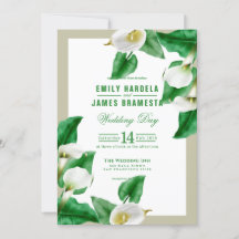 Greenery Cala Lily Wedding Invitation Card