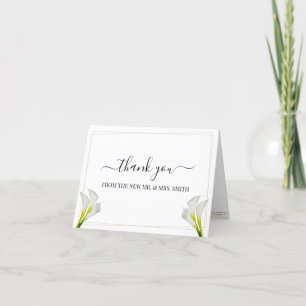 Greenery Calla Lily Wedding Thank You Card