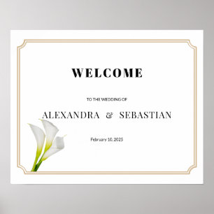 Greenery Calla Lily Wedding Welcome Sign