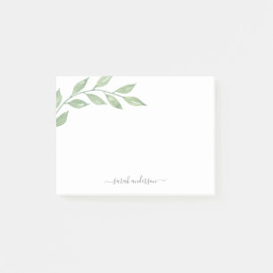 Greenery Calligraphy Personalised Post-it Notes