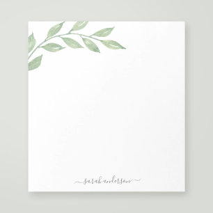Greenery Calligraphy Personalized Notepad