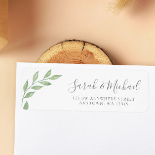 Greenery Calligraphy Return Address Return Address Label