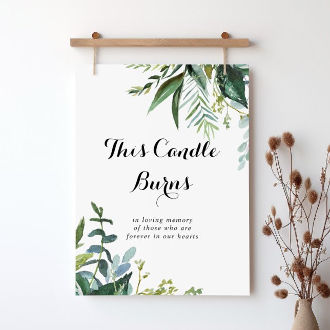 Greenery Calligraphy This Candle Burns Sign (Creator Uploaded)