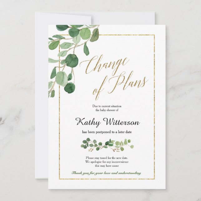 Greenery Change of Plans Announcement (Front)