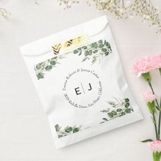 Greenery Chic Monogram Favour Boxes Bag