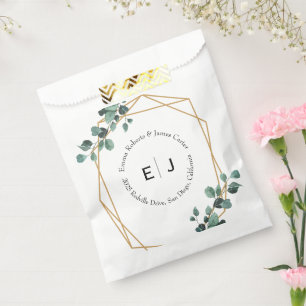 Greenery Chic Monogram Favour Boxes Bag