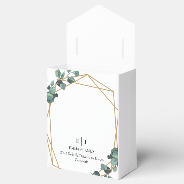 Greenery Chic Wedding Favour Boxes (Opened)