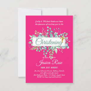 Greenery Christening Invites Baptism Bautizo Leafy