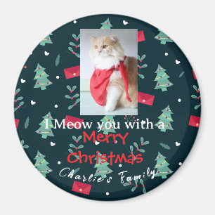 Greenery Christmas Pet Cute Photo Family Magnet