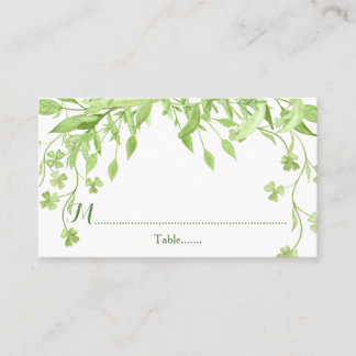 Greenery Clover Floral Wedding Place Cards