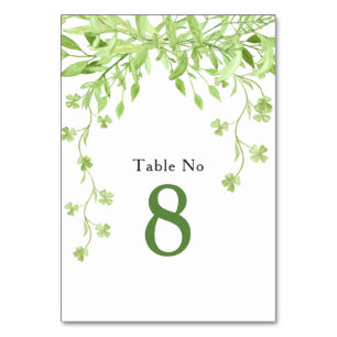 Greenery Clover Floral Wedding Table Card