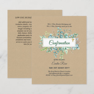 Greenery CONFIRMATION Invite Modern Double Sided