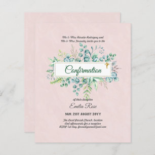 Greenery CONFIRMATION Invite Modern Double Sided