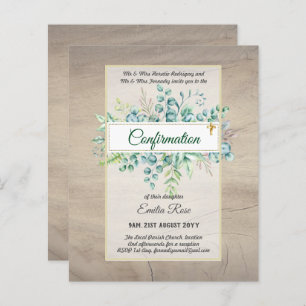 Greenery CONFIRMATION Invite Modern Double Sided