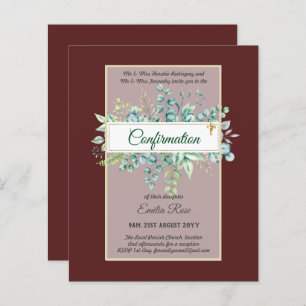Greenery CONFIRMATION Invite Modern Double Sided