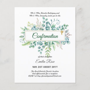 Greenery CONFIRMATION Invite Modern Double Sided Flyer