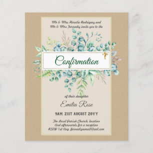 Greenery CONFIRMATION Invite Modern Double Sided Flyer