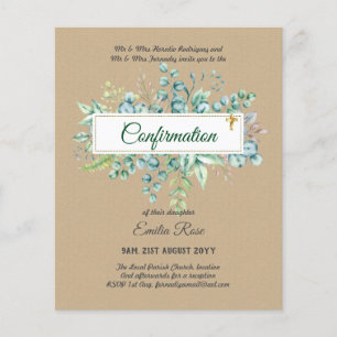 Greenery CONFIRMATION Invite Modern Double Sided Flyer