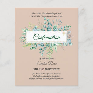 Greenery CONFIRMATION Invite Modern Double Sided Flyer