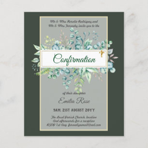 Greenery CONFIRMATION Invite Modern Double Sided Flyer