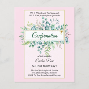 Greenery CONFIRMATION Invite Modern Double Sided Flyer