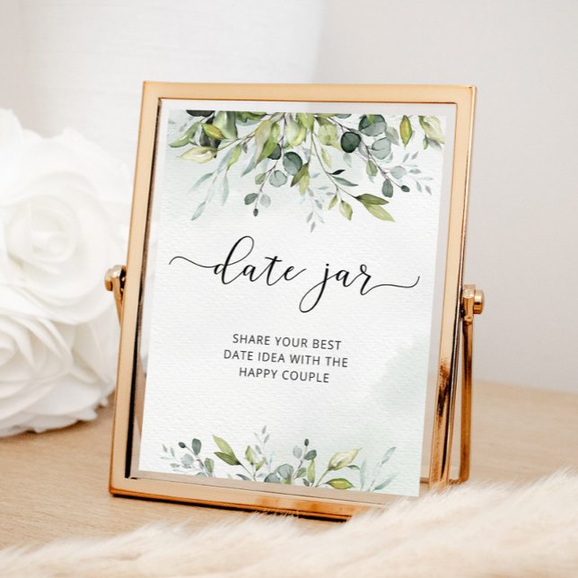 Greenery date night ideas. Date jar bridal game Poster (Creator Uploaded)
