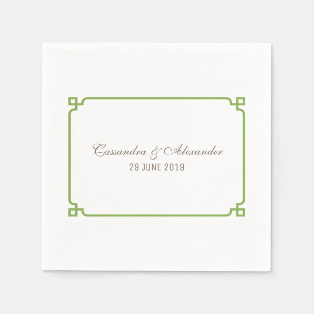 Greenery Deco Chic Wedding Napkin (Front)