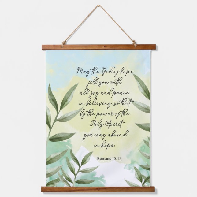 Greenery Decorative Bible verse Wall  Hanging Tapestry (Front)