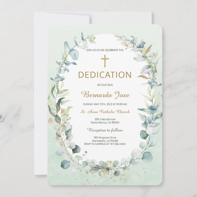 Greenery Dedication Boy Template (Front)