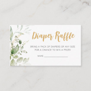 Greenery Deer Baby Shower Diaper Raffle Enclosure Card