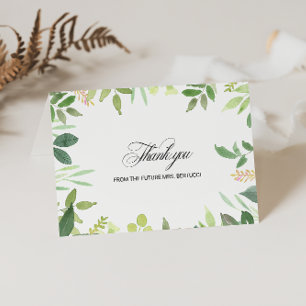 Greenery Destination Bridal Shower Thank You Card