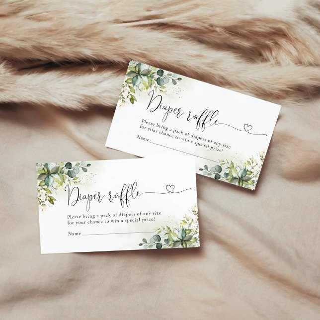 Greenery Diaper Raffle Enclosure Card (Creator Uploaded)