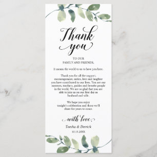 Greenery, Dinner Place Setting Thank You Card