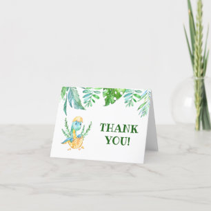 Greenery Dinosaur Baby Shower Thank You Card 