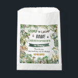 Greenery Dinosaurs Jurassic Boy Birthday Party  Favour Bag<br><div class="desc">Personalise these roar-some budget friendly Dinosaur Birthday Party Favour Bags with your own wording and details easily and quickly, simply press the Edit Using Design Tools button to further re-arrange and format the style and placement of the text. Featuring watercolor tyrannosaurus, triceratops, brontosaurus, spinosaurus and Jurassic greenery. (c) The Happy...</div>