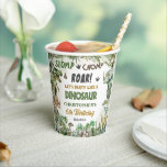 Greenery Dinosaurs Jurassic Boy Birthday Party  Paper Cups<br><div class="desc">Personalise these roar-some Dinosaur Birthday Party paper cups with your own wording and details easily and quickly, simply press the Edit Using Design Tools button to further re-arrange and format the style and placement of the text. Featuring watercolor tyrannosaurus, triceratops, brontosaurus, spinosaurus and Jurassic greenery. (c) The Happy Cat Studio...</div>