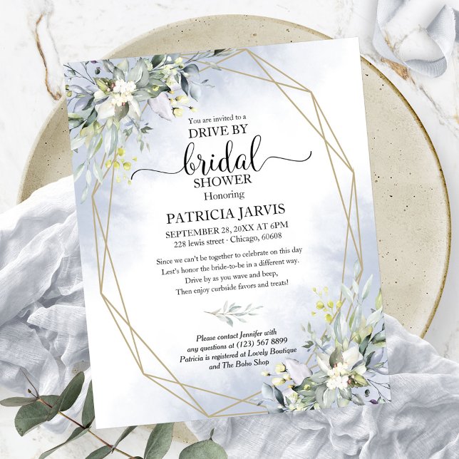 Greenery Drive By Bridal Shower Budget Invitation (Creator Uploaded)
