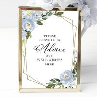 Greenery Dusty Blue Advice And Well Wishes Sign