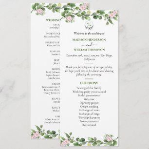 Greenery Elegant and Beautiful Floral Wedding Program