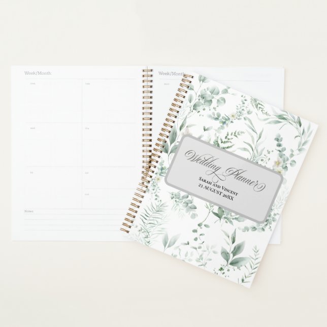Greenery Elegant Calligraphy Wedding Planner (Display)