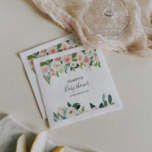 Greenery Elegant Floral Baby Shower Napkin