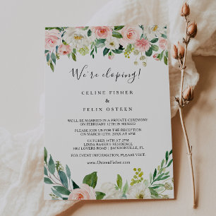 Greenery Elegant Floral Elopement Reception Invitation