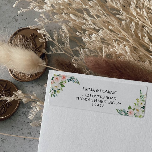 Greenery Elegant Floral Return Address Label (Creator Uploaded)