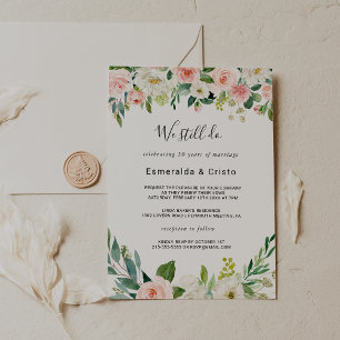 Greenery Elegant Floral Vow Renewal Invitation